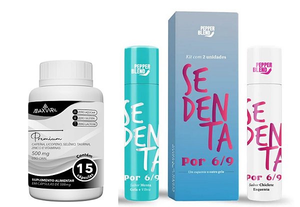 Kit MaxViril Premium + Gel Comestível Sedenta por 6/9 (2uni)