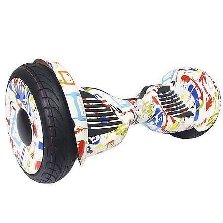 Hoverboard Skate Elétrico Smart Balance Wheel 10 Polegadas Bluetooth - Branco Colorido