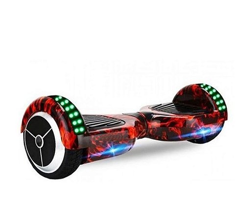 Hoverboard Skate Elétrico Smart Balance Wheel 6,5 Polegadas com Bluetooth - Vermelho Fogo