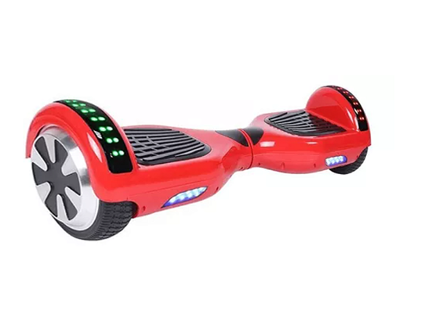 Hoverboard Skate Elétrico Smart Balance Wheel 6,5 Polegadas com Bluetooth - Vermelho