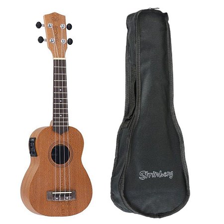 Ukulele Soprano Strinberg UK06SE MGS Fosco Eletrico Com Capa