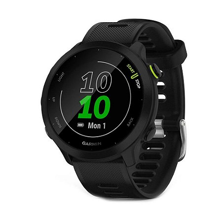 Relógio Esportivo Garmin Forerunner 55 Preto Bluetooth Ant+ Glonass e Frequencímetro Cardíaco - Lançamento
