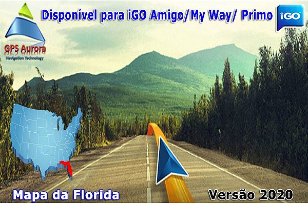Atualização iGO para GPS ou Cartão - Mapa da Florida 2022 + POIS + Radares