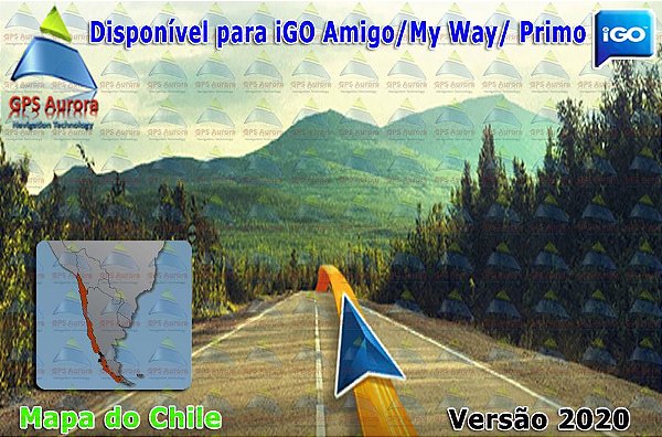Atualização iGO para GPS ou Cartão - Mapa do Chile 2021 + POIS
