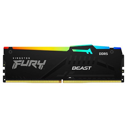 Memória Kingston Fury Beast para Intel XMP, RGB, 16GB, 6000MHz, DDR5, CL40, Preto - KF560C40BBA-16