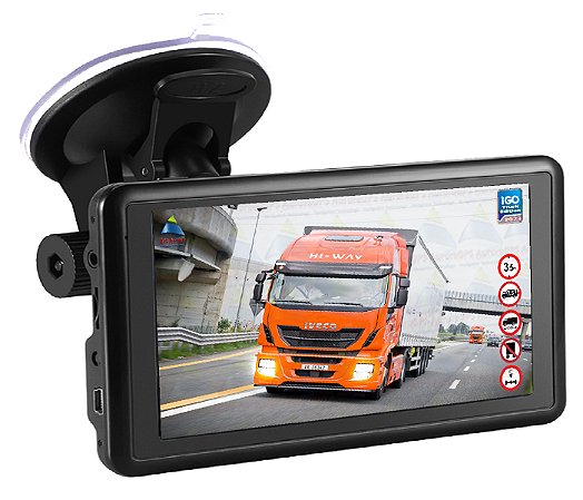 GPS para Caminhões GA-T500 5.0"  Windows CE 6.0 128MB RAM + 8GB com FM e iGO Truck Brasil 2024 - Envio imediato!