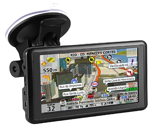 GPS Automotivo 5.0 GA-V500 Windows CE 6.0 128MB RAM + 8GB com transmissor FM e iGO Primo Start Brasil 2023 - Envio imediato!