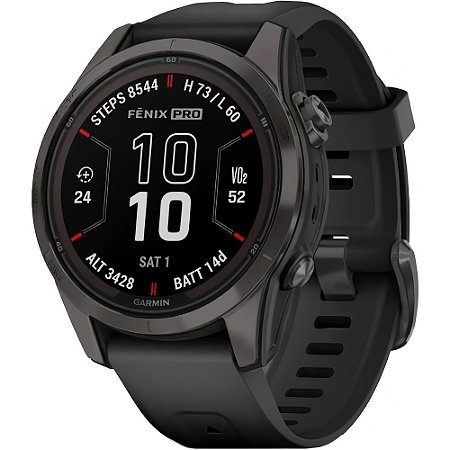 Relógio Multi Esportivo Garmin Fenix 7S Pro Safira Solar com pulseira 42mm Cinza com tela Touch - 010-02776-13