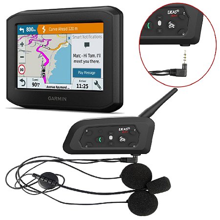 GPS Garmin Zumo 396LMT-S para Motos 4.3" Bluetooth com mapa América do Sul e Norte 2024.10 Vitalício NA+ Intercomunicador