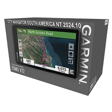 GPS Garmin Zumo XT2 para Motos com tela de 6.0 32GB-256GB- On-Off Road All Terrain & Comunicator com Mapa da América do Sul 2024.10