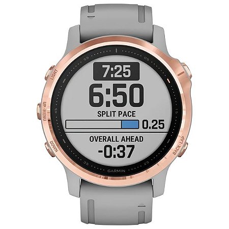 Relógio Multi Esportivo Garmin Fenix 6S Safira com pulseira 42mm Rosa/Dourado  + Monitor Cardíaco + Pagamentos com tela Touch - 010-02159-23