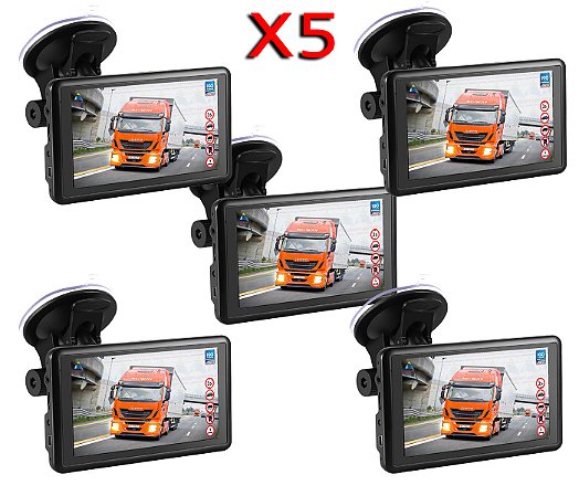Kit 5 GPS para Caminhões 5.0 GA-T500 Windows CE 6.0 256MB RAM + 8GB com iGO Truck Brasil 2023 - Exclusivo para empresas