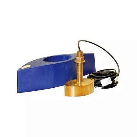 Transdutor de Bronze para GPS Furuno 525TID-BHD 1KW Dupla frequência Airmar com 10 PINOS com Canoa Hidrodinâmica Azul