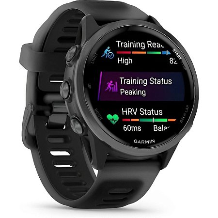 Relogio Garmin Forerunner 570 42mm AMOLED - Cinza Ardósia 14 Sensores Wifi + Detector de Luzes Varia e Tracback(010-02970-00)
