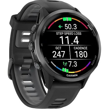 Relogio Garmin Forerunner 970 47mm AMOLED - Cinza Ardósia 14 Sensores Wifi + Detector de Luzes Varia e Tracback (010-02969-00)