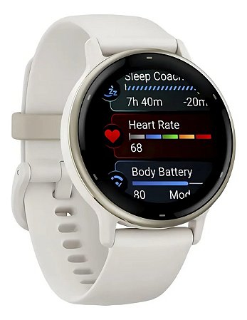 Relógio Garmin VivoActive 5 Branco e Coroa Dourada com Pulseira Gelo +GPS+Glonass 010-02862-11