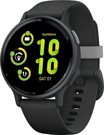 Relógio Garmin VivoActive 5 Preto com Coroa Preta e Pulseira Preta +GPS+Glonass 010-02862-10