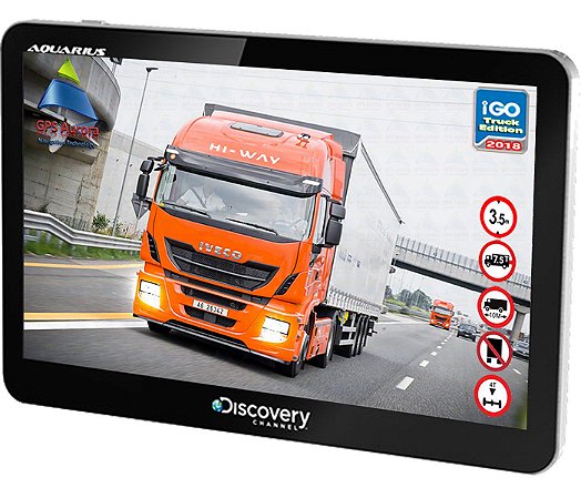 Gps para Caminhões Aquarius Discovery 5.0 TV+iGO Truck Premium Edition 2024 - exclusivo