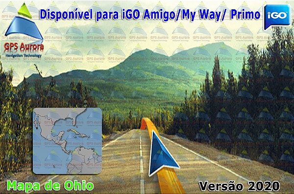 Atualização iGO para GPS ou Cartão - Mapa de Ohio 2022 + POIS