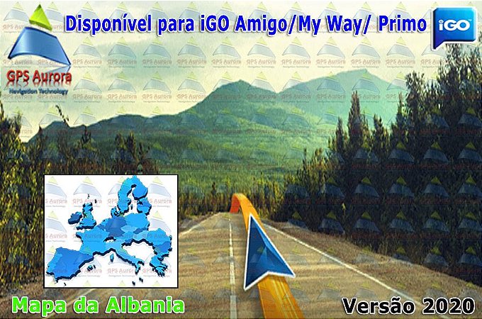 Atualização iGO para GPS ou Cartão - Mapa da Albania 2023 + POIS