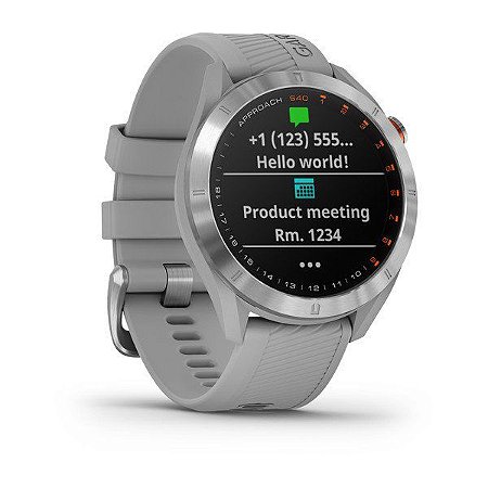 Relógio Garmin Approach S40 Cinza com Ouro e Centenas de Funções para Golf + GPS Integrado