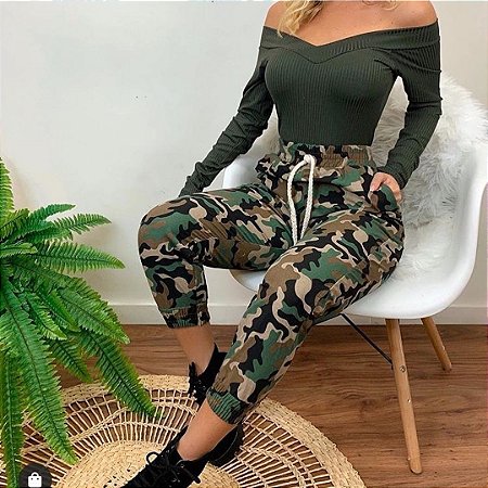 calca camuflada jogger