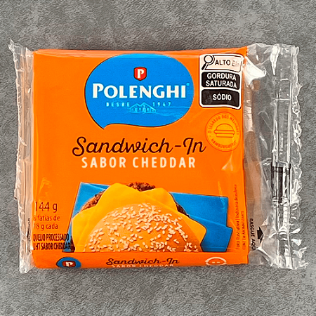Queijo Processado UHT Cheddar Polenghi Sandwich 144 gramas