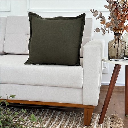 Almofada Náutica Verde Musgo em Linho 45x45