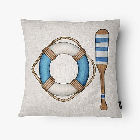 Almofada Náutica Boia e Remo Decoração Náutica Praia