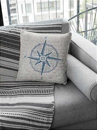 Almofada Náutica Rosa dos Ventos 45x45 cm