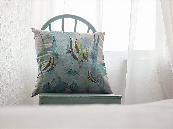 Almofada Náutica Peixes 45x45 cm