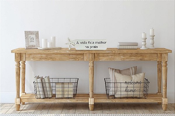 Enfeite Decorativo A vida fica melhor na praia Decoração em Madeira