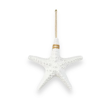 Estrela De Parede Branca em Resina 21 cm