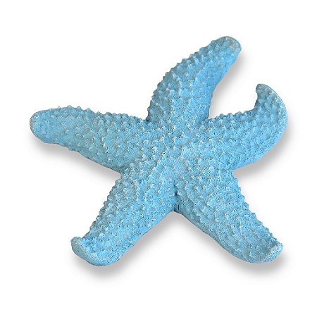 Estrela Decorativa De Mesa Azul Claro em Resina 16 cm