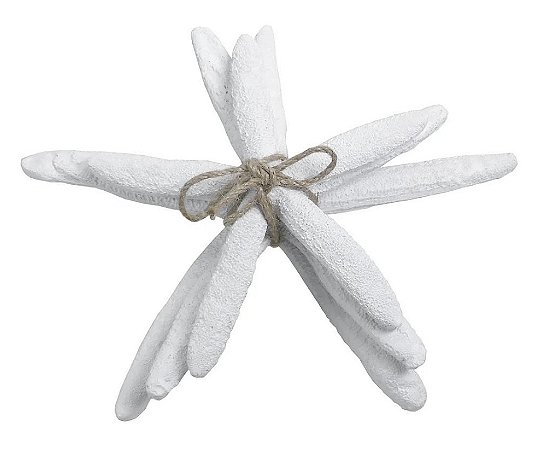 Trio de Estrelas Brancas Decorativas De Mesa em Resina 16 cm