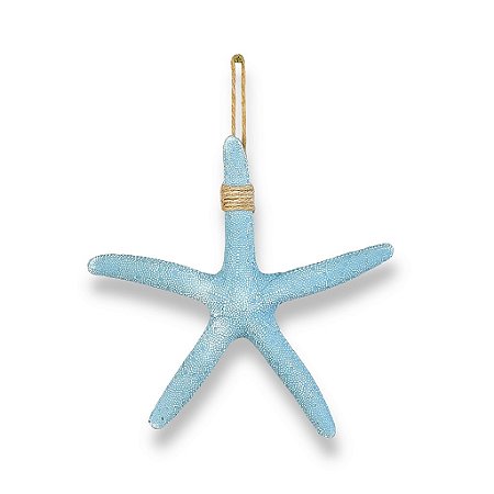 Estrela Decorativa De Parede Azul Claro em Resina 23 cm