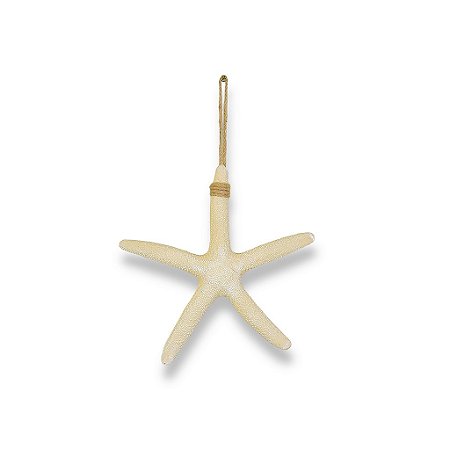 Estrela Decorativa De Parede Bege em Resina 23 cm