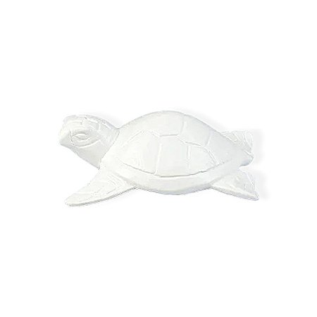 Tartaruga Decorativa Branca em Cerâmica 20 cm