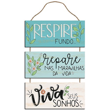 Placa Decorativa Náutica - Respire Fundo