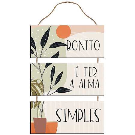 Placa Decorativa - Bonito é Ter
