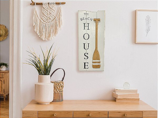 Quadro Decorativo The Beach House Decoração de Praia em madeira