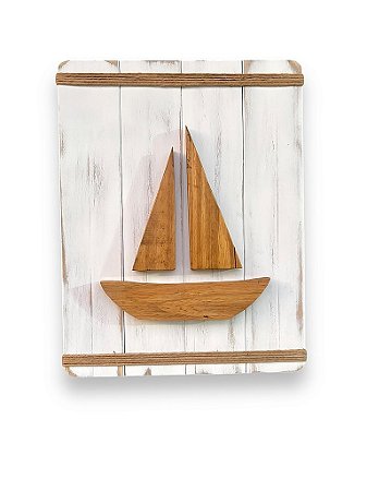 Quadro Náutico Veleiro em Madeira Decoração Náutica Praia