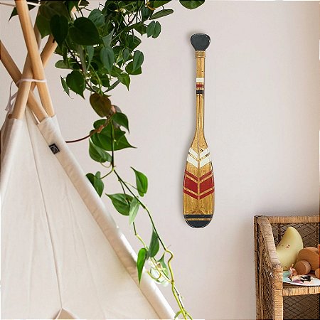Remo Decorativo Canadense Ponta Preta 55 cm Decoração de Parede em madeira para Casa de Praia e Náutica