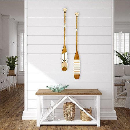 Remo Decorativo Listras Bege 100 cm Decoração Náutica Praia