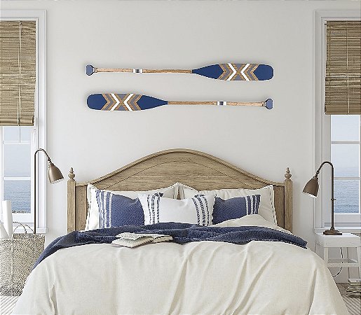 Remo Decorativo Azul Marinho com Cinza 130 cm Decoração Náutica Praia