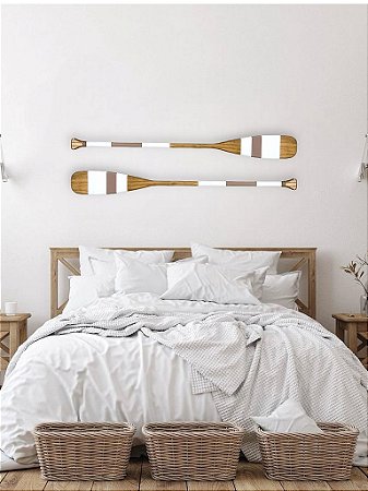 Remo Decorativo Marrom e Branco 130 cm Decoração Náutica Praia