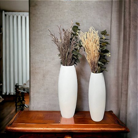Vaso Decorativo Classic Grande em Cerâmica Branco