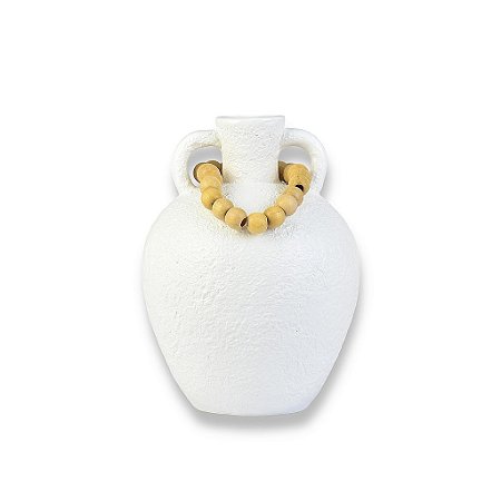 Vaso Decorativo Branco com Colar Médio
