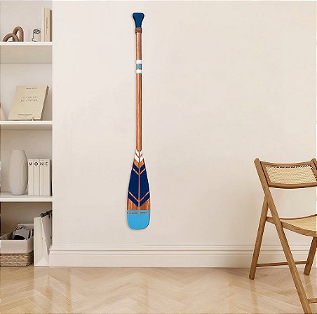 Remo Decorativo Azul Claro, Azul Marinho e Branco 130cm em Madeira