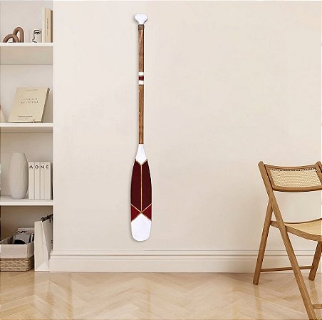 Remo Decorativo Vermelho com Ponta Branca 130cm em Madeira